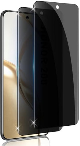 Liilaa Privacy Pellicola Protettiva per HONOR 200 5G, [2 Pezzi] Privacy Vetro Temperato Anti-Graffio HD Durezza 9H Anti Spy Protezione Schermo