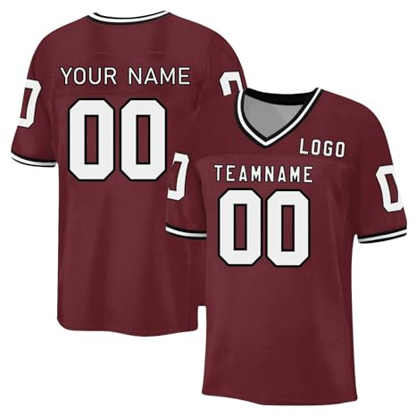 Generisch Personalisiert American Football Trikot Individuelle Fußball Trikot Rugby T-Shirts Football Jersey Stitched/Printed Namen Number Sports Uniform Herren Damen Kinder 2025 Angebote(25)
