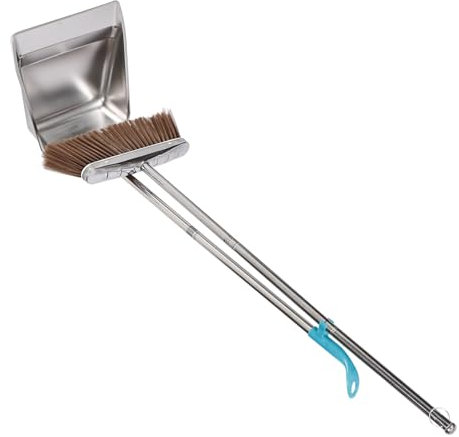 Genérico Juego De Recogedor Y Escoba con Mango Ergonómico para El Hogar Juego De Limpieza con Mango De Acero Inoxidable