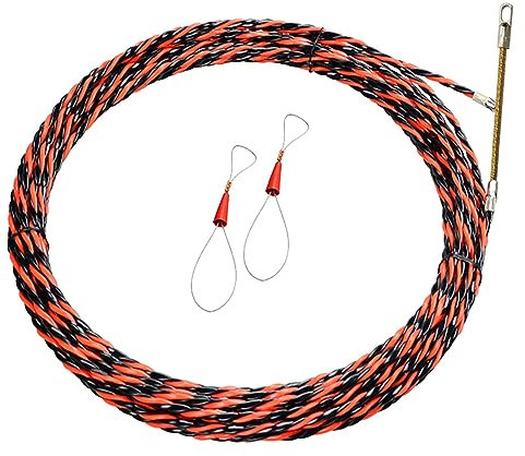 UZAMIRLEX Tracciatore di Cavi elettrici, Tiracavi elettrici da 5 mm, tiracavi a Nastro, Kit di Utensili for Costruzione con infilacavo a 3 Fili for pareti Passanti(Gold,5mm x15m)