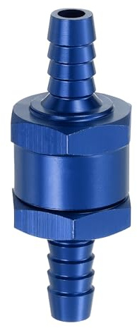 QUARKZMAN 8mm (5/16) Kraftstoff Rückschlagventil Einweg Rücklaufventil Aluminiumlegierung Steuerzubehör für Benzin, Diesel, Gas, Öl, Luft, Wasser, Blau