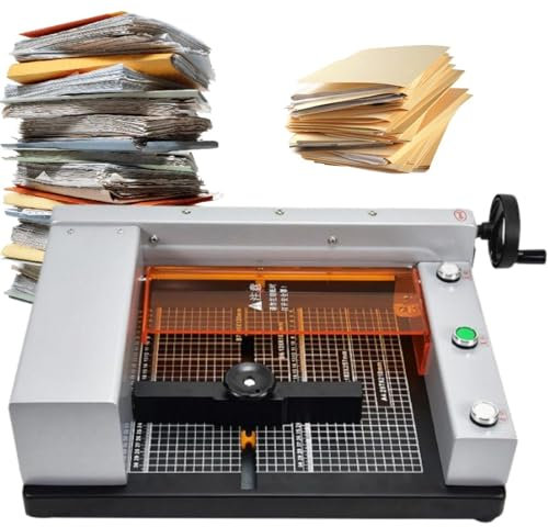 Papierschneidemaschine mit Gitterlinien, Infrarot-Positionierung, elektrischer Papierschneider, Schnittstärke 40 mm, Desktop- und Industrie-Papierschneider für Karton, Karten, Leder