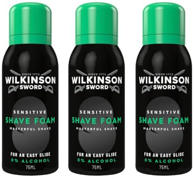 Wilkinson Sword Sensitive Shave Foam, 75ml, Pack of 3