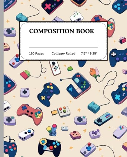 Video Game Controller Composition Notebook for Boys: Cool Video Game Controller Design | 110 Wide Ruled Pages | 7.5 x 9.25 in | Perfect for School, Journaling, or Gifts for Gamers