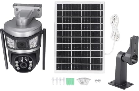NOENNULL Solar Security Camera Wireless Outdoor, 4MP 3K HD 360° PTZ with Motion Tracking - WiFi Surveillance Camera System W/7.5W Solar Panel, Color Night Vision, 2-Way Audio, IP66