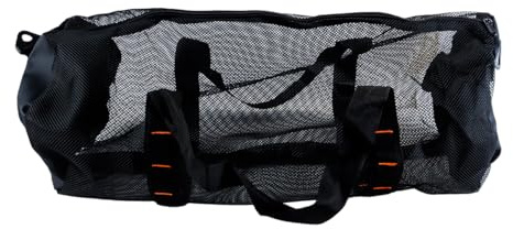 Durlo Extra große, faltbare Netz-Strandtasche mit verstellbarem Schultergurt zum Tauchen und Schnorcheln​