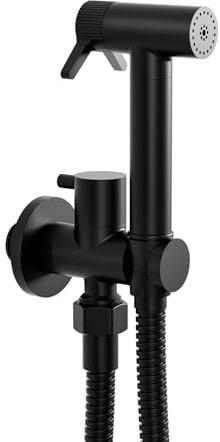 Bidet Handbrause, Bidet Brause, 2 Modi, Messingdüse, Mit 1,2 m 304 Edelstahl Schlauch, Toilettenbrause, Waschbeckendusche, Ideal Zum Nachrüsten, Für Bad, Waschküche Oder Werkstatt(Schwarz)