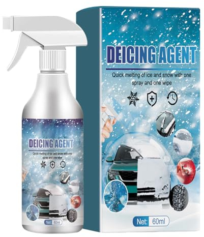 Dégivreur de Neige pour véhicule – Dégivreur de vitres Automatique 60 ML, Liquide de Fonte de Neige, Protection hivernale, sécurité de Voyage par Temps Froid, Accessoire de Voiture d'urgence | Cadeau