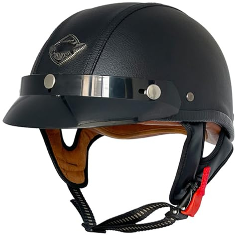 Caschi Jet E Demi-Jet Retro Moto Caschi Cromwell Vintage Certificazione DOTECE Casco Mezzo Retrò Moto Aperto Casco Portatile Per Uomini Donne Elmetto Scodella Quattro Stagioni L,XXL:63-64CM