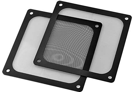 S SIENOC 2 x 120 * 120mm Schwarz Lüfterabdeckung mit Ultra-feinem Staubfilter, Schwach magnetisch Montage (2 x Staubfilter, 120 * 120mm, Schwarz)