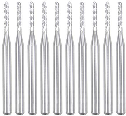 sourcing map 10Pcs 1.5mm Carbide End Mill Engraving Milling Cutter CNC Router Bits for PCB Machine, 1/8 Shank