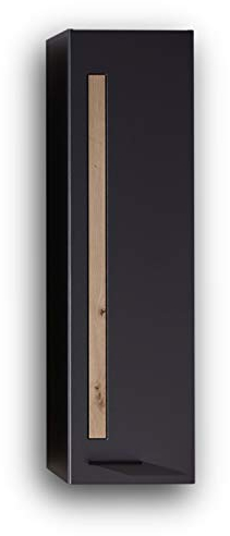 Stella Trading LOFT-TWO Hängeelement in Artisan-Eiche Optik, graphit - Hängevitrine als Eyecatcher in Ihrem Wohnzimmer - 36 x 128 x 37 cm (B/H/T)