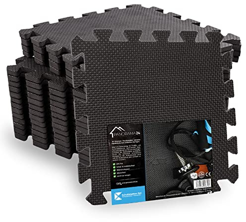 Schutzmatten Set Puzzlematte Bodenschutz Matte - 72 Puzzle Bodenschutzmatten Unterlegmatte | Fitnessmatte Turnmatte Sportmatte Trainingsmatte Boden Schutz, Sport Fitnessraum Keller Garage Fitness Pool