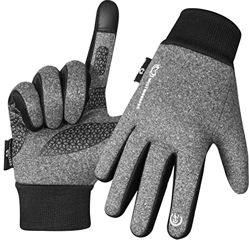 WESTWOOD FOX Guanti invernali termici antivento per corsa, touch screen, guanti da ciclismo in silicone antiscivolo per uomo e donna polsini elastici per guida sci