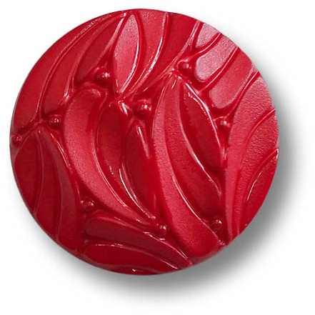 4er Set rote Kunststoffknöpfe mit plastischem Muster - fast wie alte Glasknöpfe. Ø: ca. 23mm!