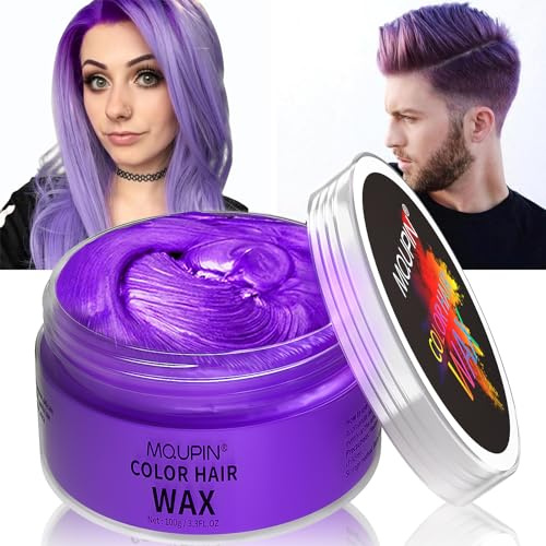 MQUPIN Temporary Hair Dye Wash In Wash Out Hair Colour Wax, Coloured Hair Wax Instant Styling, Natural Hair Colour Pomade Washable Easily for Men, Women