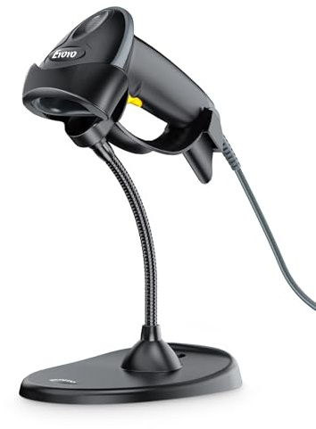 Eyoyo trådbunden 1D 2D streckkodsläsare med svanhalsstativ, handsfree/USB-trådbunden handhållen streckkodsläsare, automatisk PDF417 datamatrix QR-kodbildskanner för PC POS-system, bibliotek,