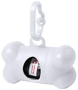 Porte-sacs distributeur pour animaux chien conteneur selles hygiéniques os chats (blanc)