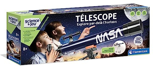 Clementoni | Télescope Enfant 8 Ans+ – Explore par-Delà l’Horizon | Grossissement 300× | Trépied Réglable 130 cm | Observation Lune et Étoiles | Jeu Éducatif Astronomie | Développé en Italie