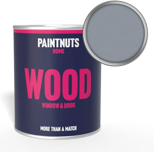 Paintnuts Wood Window & Door Paint - RAL-7001 - SILVER GREY Satin 500ml Tin