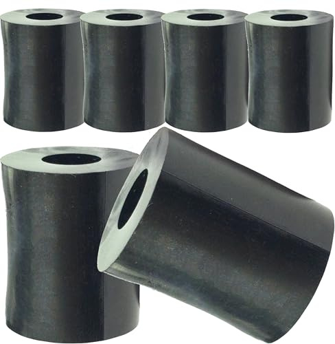Lot de 6 rondelles d'espacement M10 en nylon noir (diamètre intérieur) 10,5 mm, diamètre extérieur 25 mm, épaisseur 30 mm, M10 x 25 mm x 30 mm