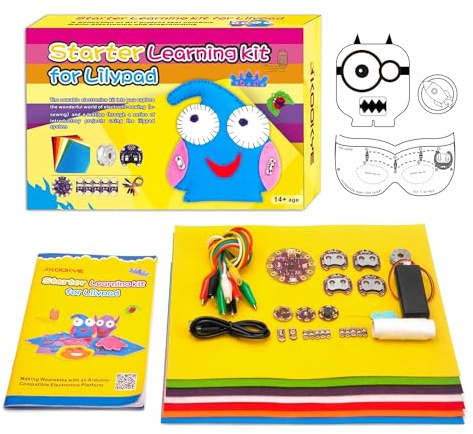 KOOKYE Lilypad Sewable Electronics Starter Kit for Arduino Learning E-Textile Cuttable Electronics Kit (1)