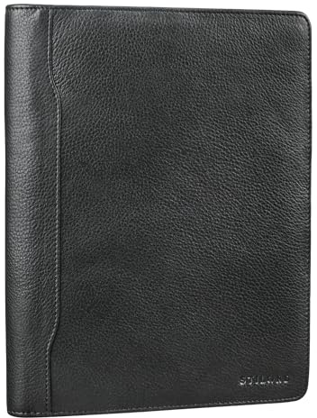STILORD 'Roland' Portadocumenti A5 in Pelle | Eleganza Organizzata per Professionisti | Cartelline Portadocumenti Portablocco A5 Cartella Documenti, Colore:ossidiana nero