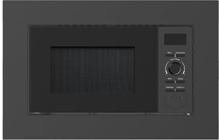Cookology CBM20LBK Built-in Integrated Microwave Oven in Black - 20 Litre Capacity - 25.5cm Turntable - 800W Power - 5 Power Levels - 8 Auto Cooking Programs - Defrost Function - Child Lock
