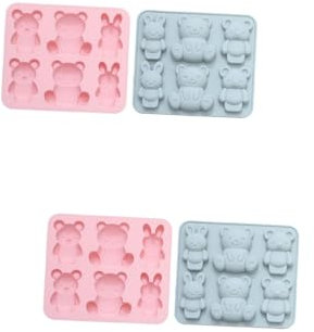 Cabilock 2 Juegos Molde De Torta Tarteras Para Tartas Cortadores De Galletas Moldes Molde De Pastel De Oso Tapas Bombones Molde Para Hornear Molde De Chocolate Gel De Sílice 2 Piezas * 2