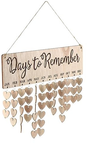 STOBOK Geburtstagskalender Holz Handgefertigt Dekorativer Wandanhänger Kalender Countdown Diy Bastelset Exquisiter Anhänger Wanddekorationsartikel Holz