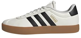 Adidas Men's VL Court 3.0, White/Black/Gold Metallic, 7.5