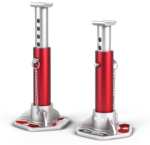 JACK BOSS 3 Ton (6000 lbs) Aluminum Lightweight Jack Stands with Locking Support Pins for Cars,SUVs, and Light Duty Trucks,1 Pair