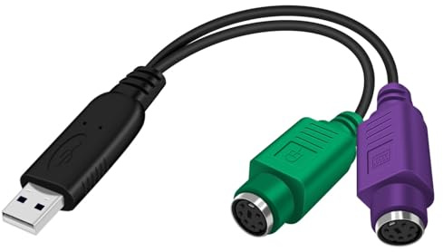 YINGAYOU Adaptador USB a PS2 para Teclado y Raton Cable Conversor PS2 a USB con Chip Integrado, No Requiere Controladores, Plug and Play 18cm (Cable)