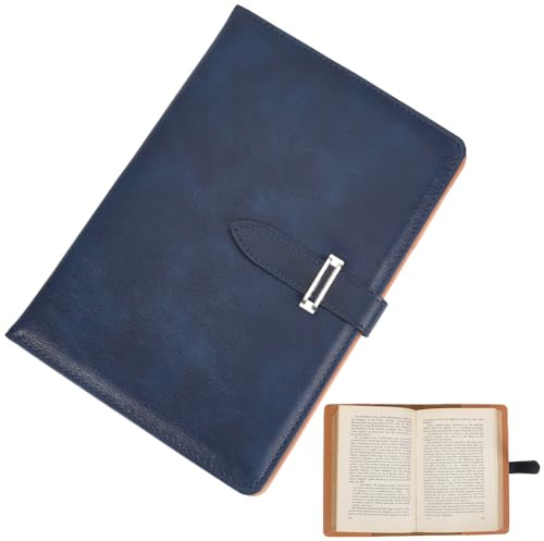 craspire Carnet de Notes A5 en Cuir Bleu de Prusse Imperméable Rechargeable Porte Documents d'affaires Couverture de Journal en Cuir Faite à la Main pour Les Amoureux des Livres Cadeaux