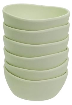 CASASELECCION Juego de 6 boles pequeños de melamina en color verde de 11 cm | Resistentes y ligeros, ideales para aperitivos, salsas o postres. Apto para lavavajillas. No apto para microondas