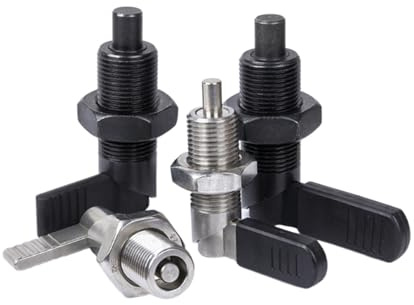 1 pièce M12 Goujon d'indexation à ressort télescopique de type auto-verrouillage à poignée en L, piston à bouton, diamètre de la tête du piston 6mm