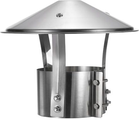 Nexarelle Round Chimney Cap (5 / 125mm, Silver) Stainless Steel Tapered Top Stove Pipe Cap Roof Exhaust Vent Cap Chimney Cover for Wood Stove Fireplace