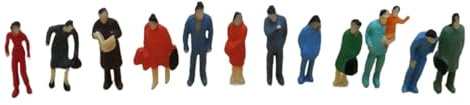 Colcolo 12 Pezzi Mini Figure di Persone 1/87 Ornamento da Tavolo Regali Diorama Figure Scena in Miniatura per Kit di Costruzione di Modelli da Giardino fatato