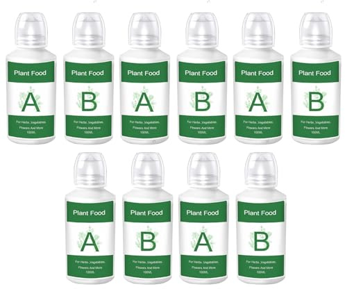 Paquete de 5 alimentos hidropónicos para plantas A&B, gránulos para plantas de interior, solución nutritiva hidropónica para verduras, hierbas, flores, fertilizante soluble en agua fácil de usar, dec