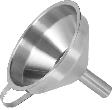 Sxhlseller Embudo de Acero Inoxidable con Colador y Cepillo, Herramienta de Cocina Industrial Grande con Engrosado para Reciclaje de Consumibles de Resina y Filtrado de Líquidos