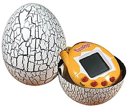 DIAOWEI 2017 Dinosaurier Ei Virtuelle Haustiere auf einem Schlüsselbund Digitales Haustier Elektronisches Spiel (weiß)