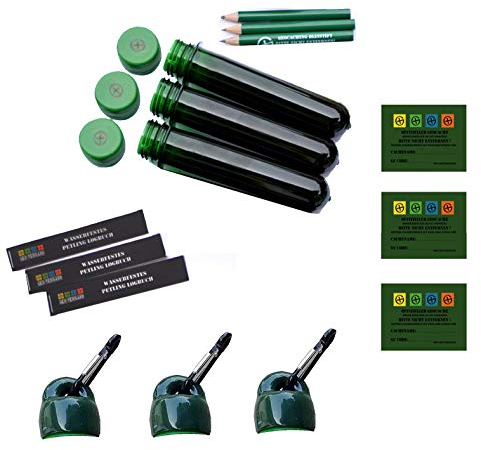 3 x Geocaching Versteck Set Pet-Cap mit Petling Logbuch Stift Geocache Micro