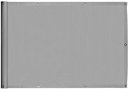 Ventanara® Balkonverkleidung Sichtschutz PVC blickdichte Balkonumspannung Zaun Verkleidung Blende Windschutz Folie (500 x 75 cm, Grau)