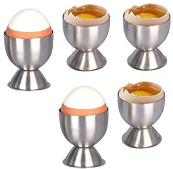 ZHANGXIAO Coquetiers, Lot De 5 Acier Inoxydable Plateau D'oeufs Multi-Usage Petit Déjeuner Vaisselle Plateau à Oeufs