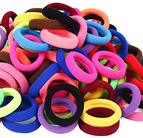 QRTVI Baby Hair Ties, Cotton Toddler Hair Ties for Girls and Kids, Multicolor Small Seamless Hair Bands Elastic Ponytail Holders(15 Colors)