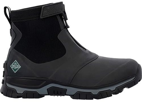 Muck Boots Men's Apex Mid Zip Performance Waterproof Ankle Boots, Black, 12