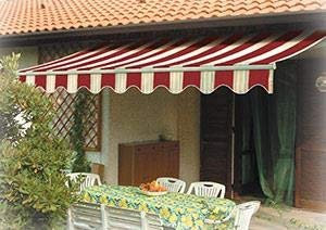 Sangiorgio Tenda da Sole Barra Quadra Braccio con Catena Colore Rigato Giallo 300x200 Cm