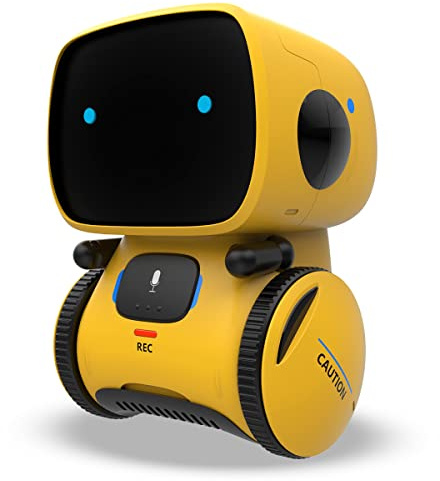 REMOKING Interaktiver Lernroboter für Kinder, Sprechender Roboter mit Musik, Tanz & LED-Augen, Touch- & Sprachsteuerung, Lernspielzeug Geschenk für Jungen & Mädchen ab 3 Jahren (Gelb)