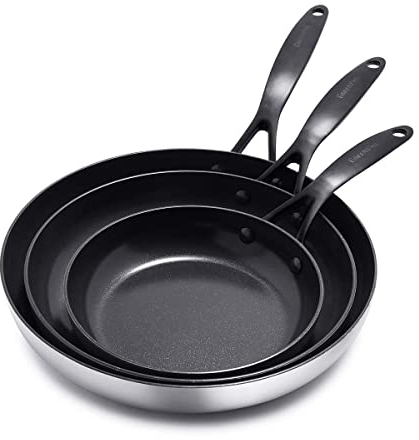GreenPan Venice Pro Healthy Keramik-Antihaftbeschichtung, Grau, 3-teiliges Set