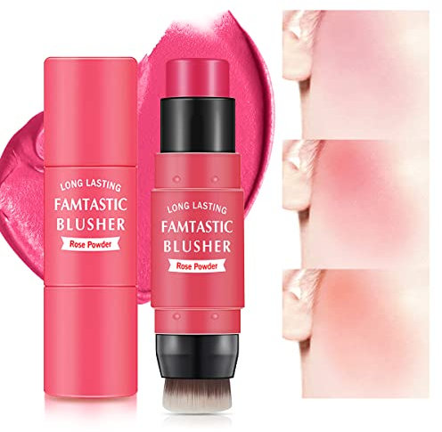 Lokfar Blush crème 2 en 1 pour le maquillage des joues, des yeux et des lèvres, fard à joues C #02, rouge rose, 0,7 g